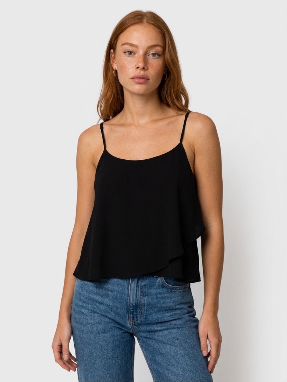 BCBGeneration Black Layered Cami Tank Top Size S